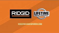 RIDGID Lifetime Service Agreement - How To Register