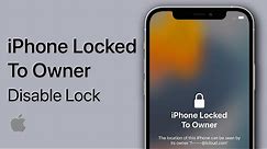 How To Fix iPhone Locked To Owner Error - Without Computer