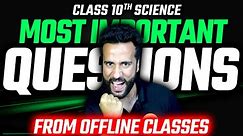 Class 10th Most Important🔥offline Class Questions Science | Science Boards Exam with Ashu Sir
