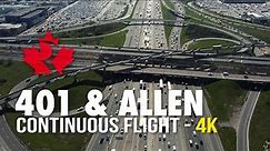 Exploring Toronto's Iconic Highway 401 and Allen Road Interchange | Aerial View | Continuous flight