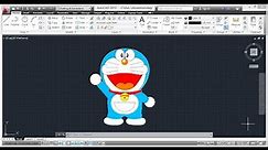 DORAEMON DRAWING IN AutoCAD || AutoCAD Image Tracing || CARTOON DRAWING