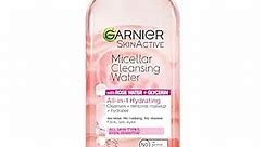 Garnier Micellar Water with Rose Water and Glycerin, Facial Cleanser & Makeup Remover, All-in-1 Hydrating, 13.5 Fl Oz (400mL), 1 Count (Packaging May Vary)
