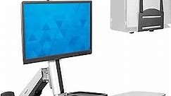 Mount-It! Sit Stand Wall Mount Workstation | Adjustable Height Stand Up Computer Station with Articulating Monitor Mount, Keyboard Tray, & CPU Holder | VESA Mount 75x75 and 100x100 | MI-7905