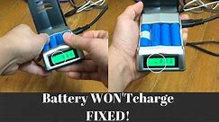 Rechargeable battery won't charge problem FIX
