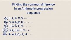 How to find COMMON difference of an Arithmetic Sequence