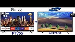 Tv Philco "smart" PTV55 versus Samsung 55NU7100 REVIEW / ANÁLISE / COMPARATIVO
