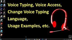 Windows 11 - Voice Typing and Voice Access