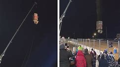Forget fireworks: Truck dropped from crane for New Year's celebrations