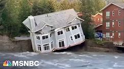 House collapses into river as floods rage from Alaskan glacier