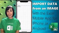 Import Data from a Picture to Excel - for iPhone and Android