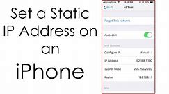 iPhone : Setting a static IP address for wireless network | NETVN
