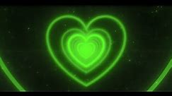 Heart Tunnel | Neon Green Heart Background | Heart Screensaver | Neon Green Heart Overlay