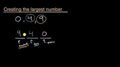 Creating the largest number
