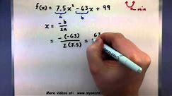 Pre-Calculus - Finding the maximum or minimum of a function