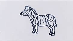 How to draw a zebra/Easy drawing step by step/zebra drawing tutorial