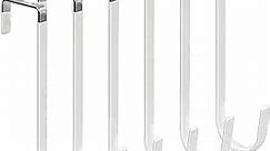 FYY Over The Door Hooks, 6 Pack Upgraded Long Door Hangers Hooks with Rubber Prevent Scratches Heavy Duty Organizer Hooks for Hanging Clothes, Towels, Hats, Coats, Bags White