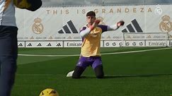 El entrenamiento de Courtois con el grupo antes del Real Madrid vs. Sevilla