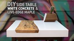 DIY White Concrete Table w/ Live-Edge Maple Inlay (using GFRC mix) - How To Make