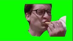 Peter Parker eats a hot dog green screen