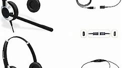TruVoice Computer Headset Bundle for Training | Monitoring | Supervising : Includes 2 x HD-550 Headset with Noise Canceling Microphone, USB Cable and Training Y Cable for Computers and Softphones.