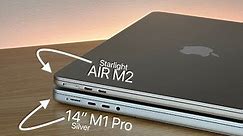 MacBook Air M2 Vs MacBook Pro 14" - STARLIGHT Vs SILVER - Real Life Gold Color Difference