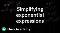 Simplifying an exponential expression | Algebra II | Khan Academy