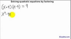 solving quadratic equations by factoring in somali - Somali Algebra 2