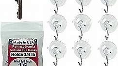 (16-Pack Mini 3/4 inch Pennsylvania Heavy Duty Suction Cup Hooks for Glass Windows. for Signs Holiday Ornaments Suncatchers