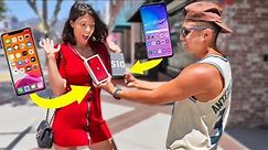 I Gave Free Phones To Strangers But Made Them Choose (iPhone VS Galaxy)