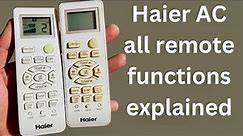 Haier AC remote functions explained
