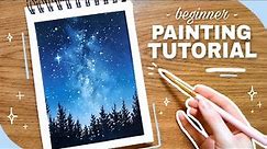🎨 Milky Way Galaxy Painting for Beginners ~ (easy acrylic tutorial)