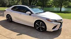 2018 TOYOTA CAMRY XSE PEARL WHITE RED LEATHER USED LOADED FOR SALE INO WWW.SUNSETMOTORS.COM 2.5L