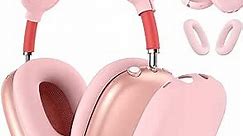 Silicone Case Cover for AirPods Max Headphones, Anti-Scratch Ear Pad Case Cover/Ear Cups Cover/Headband Cover for AirPods Max, Accessories Soft Silicone Skin Protector for Apple AirPods Max (Pink)