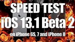 Speed Test : iOS 13.1 Beta 2 / iOS 13 Public Beta 2 Speed Test (Build 17A5831c)