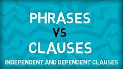 Phrases vs Clauses | Independent Clauses | Dependent Clauses | English Grammar