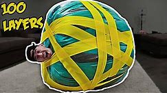 UNBREAKABLE GIANT HUMAN RUBBER BAND BALL EXPERIMENT!! (100+ LAYERS)