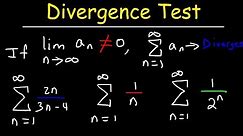 Divergence Test For Series - Calculus 2