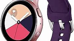 GEAK for Samsung Galaxy Watch Active 40mm/Galaxy Active 2 Watch Bands 40mm/44mm,20mm Soft Sports Wristband Compatible for Galaxy Watch 42mm/Gear S2 Classic/Gear Sport Smart Watch Women Men Small Plum
