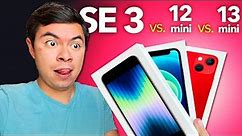 🥊 iPhone SE 3 vs. 12 mini vs. 13 mini 💥 ESTE es El PEOR en Calidad-Precio ❌