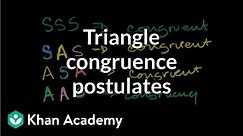 Other triangle congruence postulates | Congruence | Geometry | Khan Academy