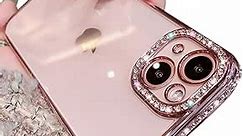 Casechics Compatible with iPhone Case,Luxury Glitter Bling Sparkly Diamond Electro Plated Frame Edge Border Full Body Protective Clear Soft Shockproof Cover Phone Case (Pink,iPhone 15)