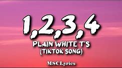 Plain White T's - 1, 2, 3, 4 (Lyrics) | Tiktok 🎵 there's only one thing two do three words for you