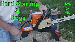 Chainsaw Hard to Start & Bogs | Runs Poorly - What To Look For & How to Fix - (Stihl Carburetor)