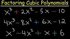 Factoring Cubic Polynomials- Algebra 2 & Precalculus