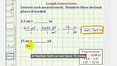Ex: Length Conversions: Miles to Inches, Miles to Yards