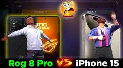 Rog Phone 8 Pro Vs iPhone 15 Pro Gameplay | Thunder Vs Lover Free Fire