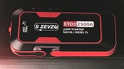 S ZEVZU ET03 2500A Jump Starter Car Battery Pack