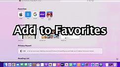 How to Add to Favorites on Safari MacBook