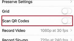Scan QR Code Settings in iPhone 6
