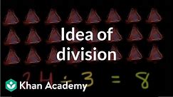 The idea of division | Multiplication and division | Arithmetic | Khan Academy